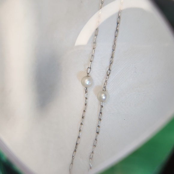 Vintage Silver Pearl Choker Necklace - Picture 9 of 12